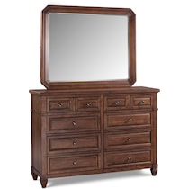 rosalie dark brown dresser & mirror   