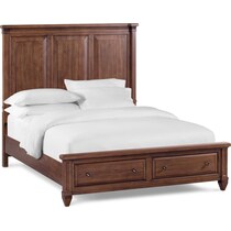 rosalie dark brown king storage bed   