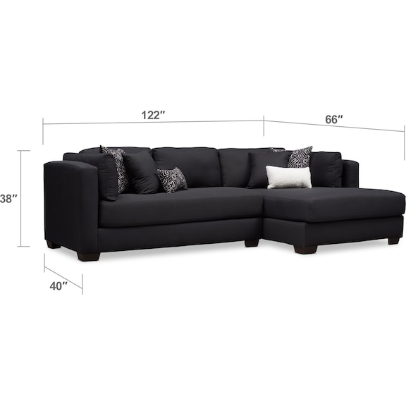 Living Room Furniture - Rosalyn 2-Piece Sectional with Chaise and Ottoman