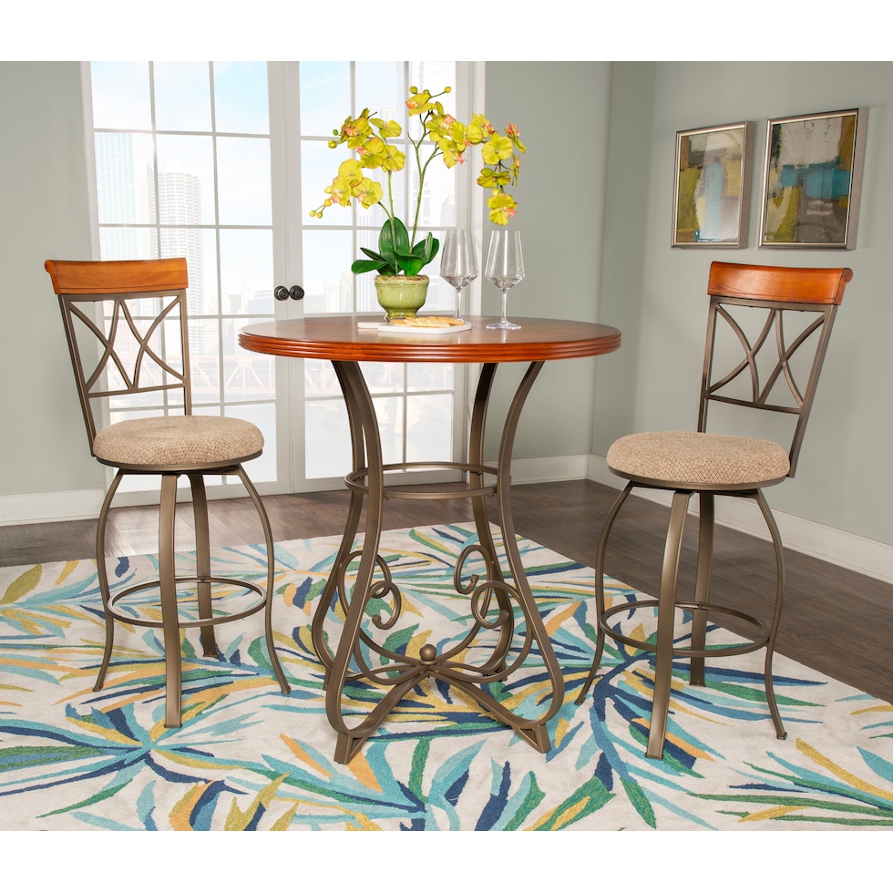 rosedale dark brown  pc dining room   