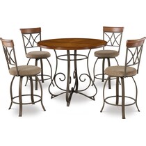 rosedale dark brown  pc counter height dining room   