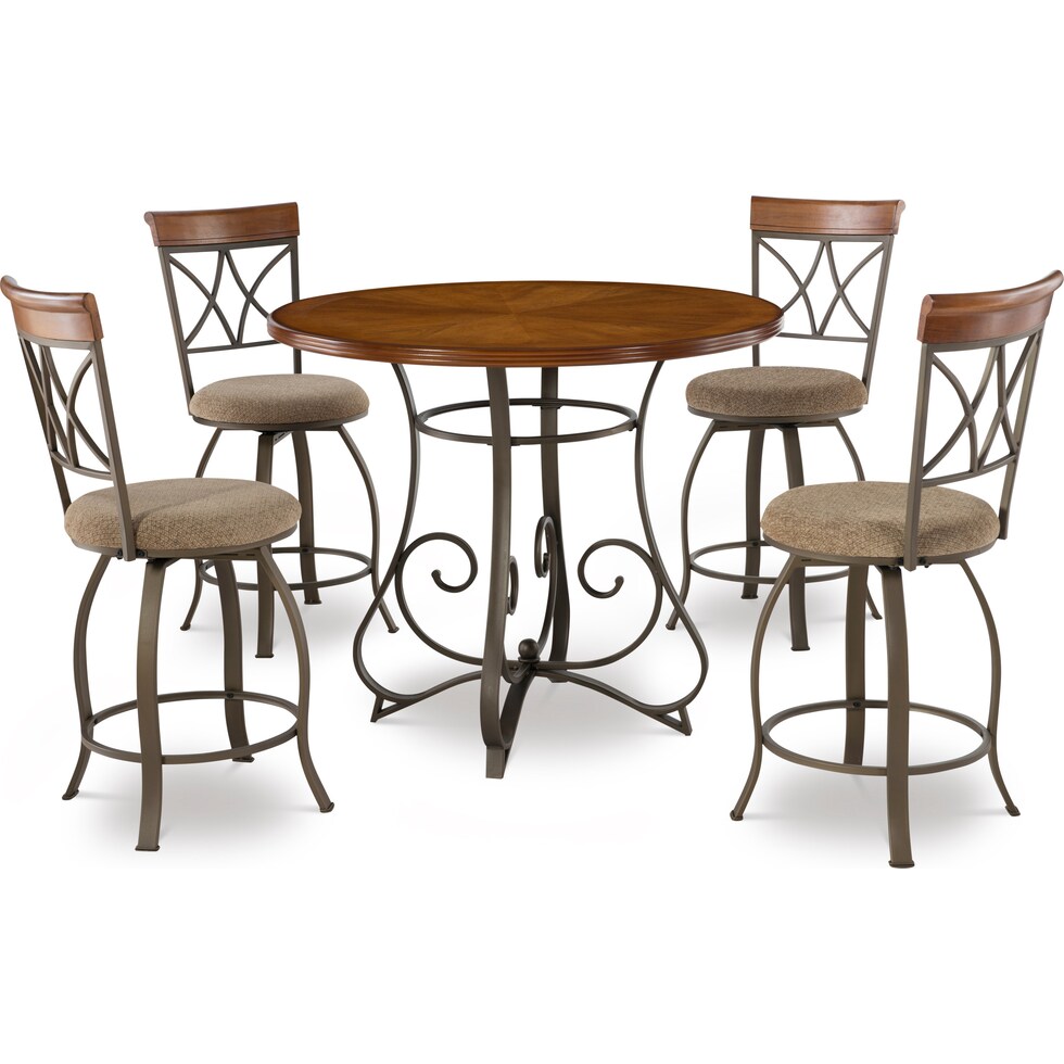 rosedale dark brown  pc counter height dining room   