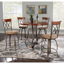 rosedale dark brown  pc counter height dining room   