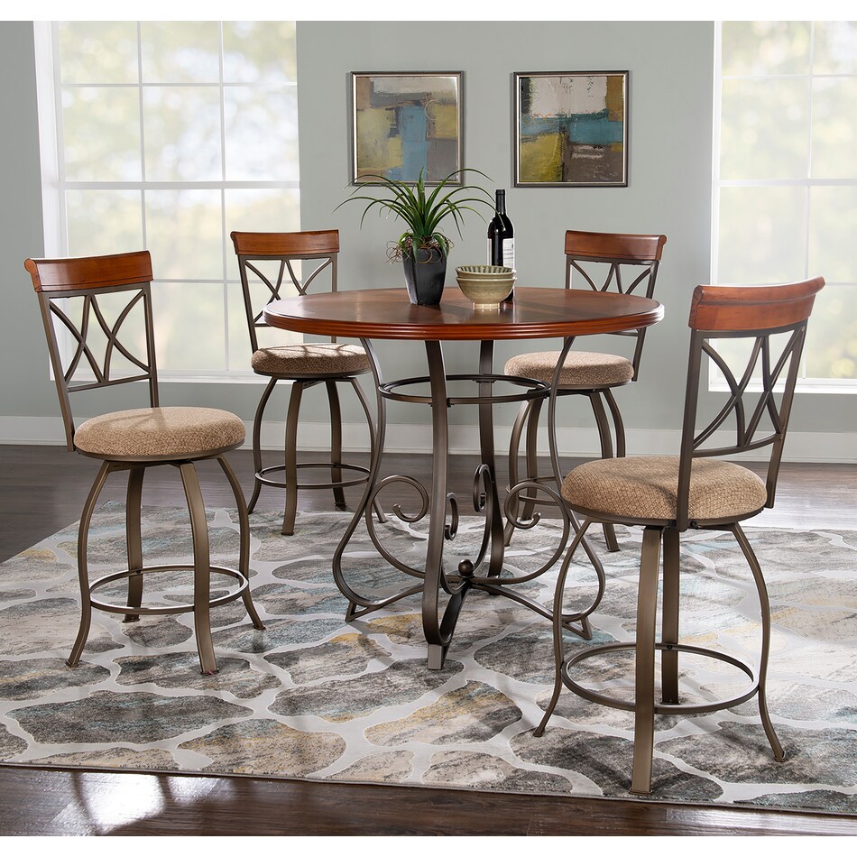 rosedale dark brown  pc counter height dining room   