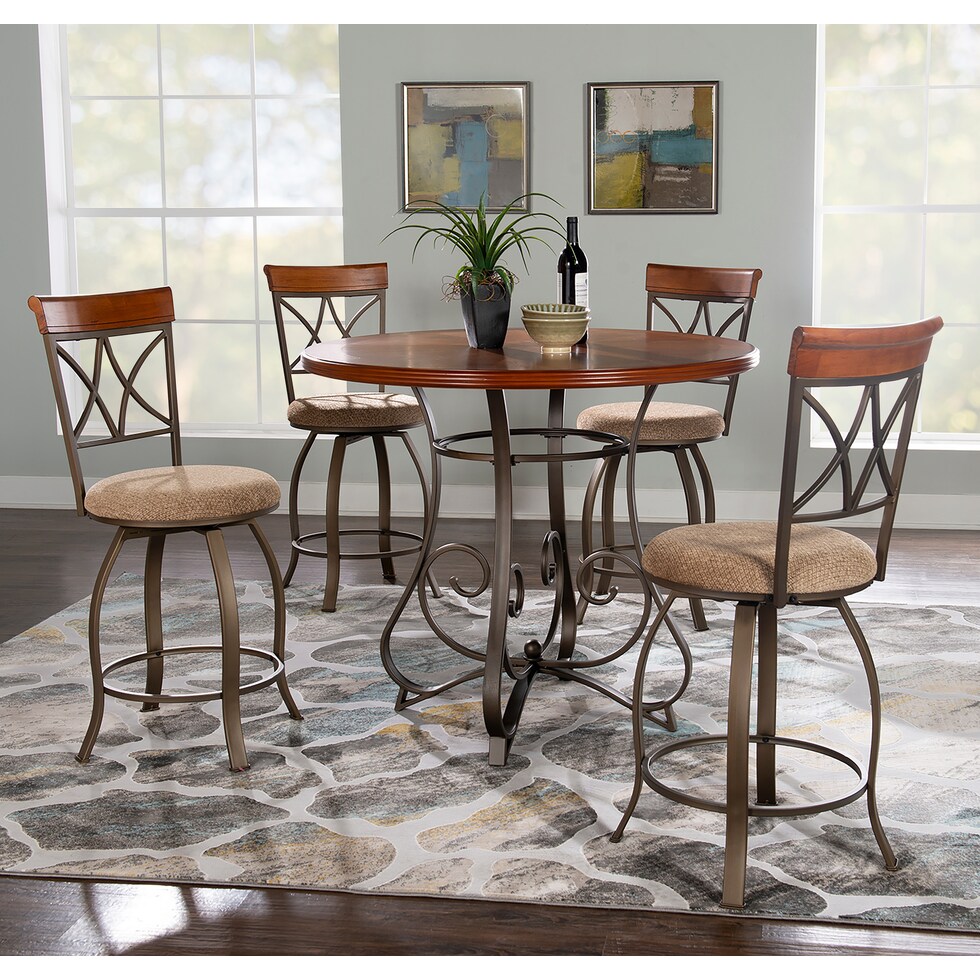 rosedale dark brown  pc counter height dining room   