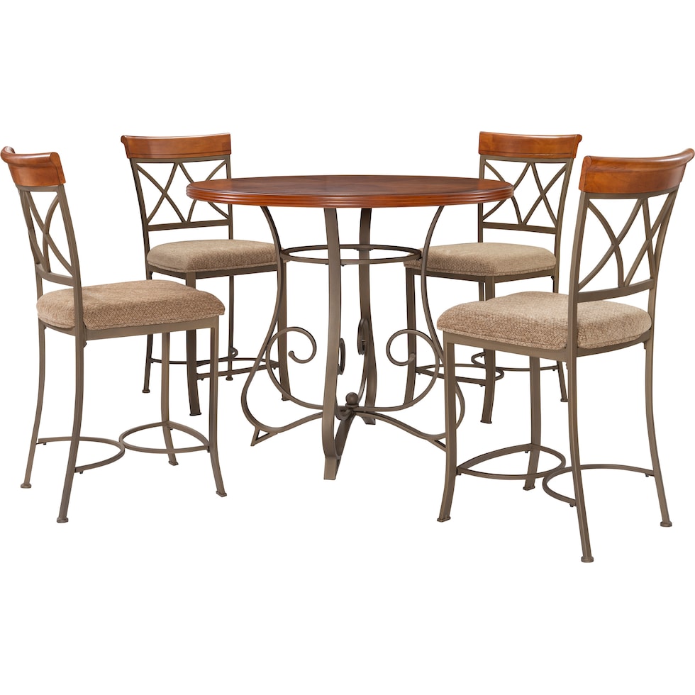 rosedale dark brown  pc counter height dining room   