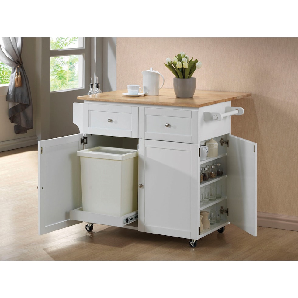 rosemary white kitchen cart   