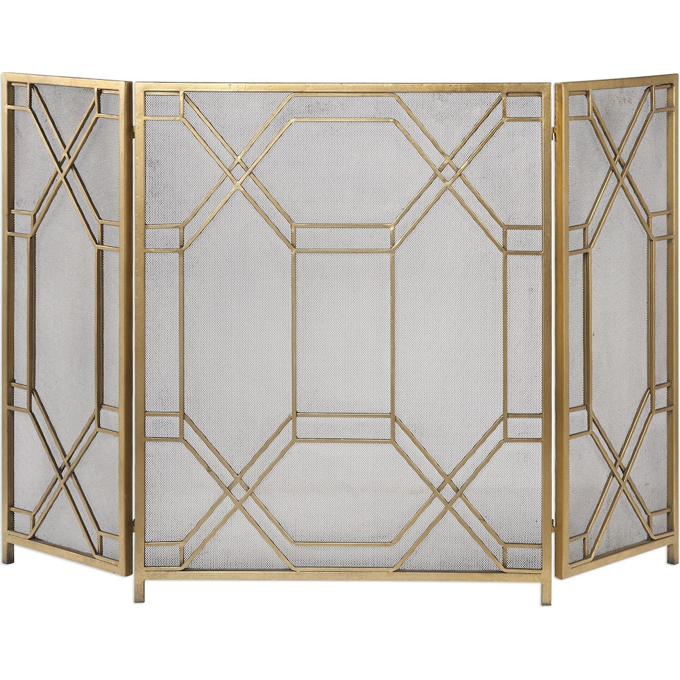 rosen gold fireplace screen   