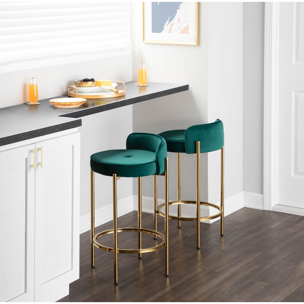 rosen green counter height stool   