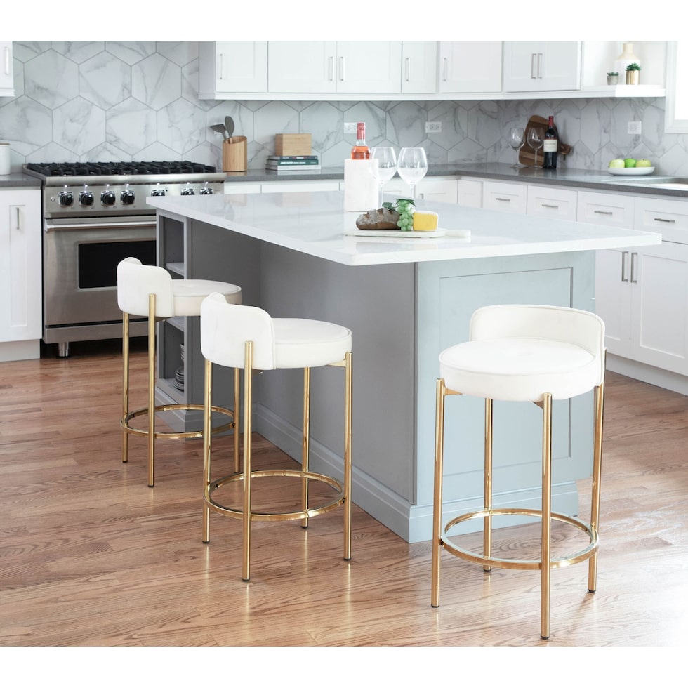 rosen white counter height stool   