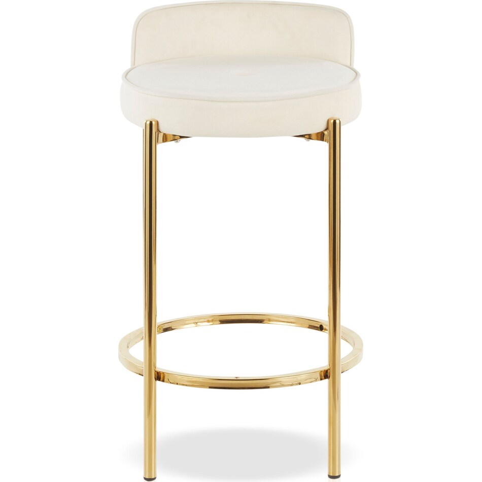 Rosen Set 2 CounterHeight Stools White Velvet Value City Furniture