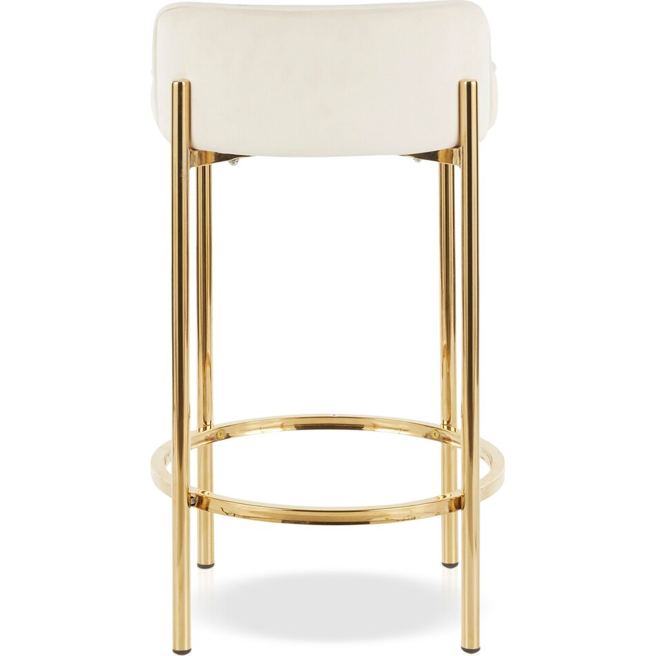 Rosen Set 2 CounterHeight Stools White Velvet Value City Furniture