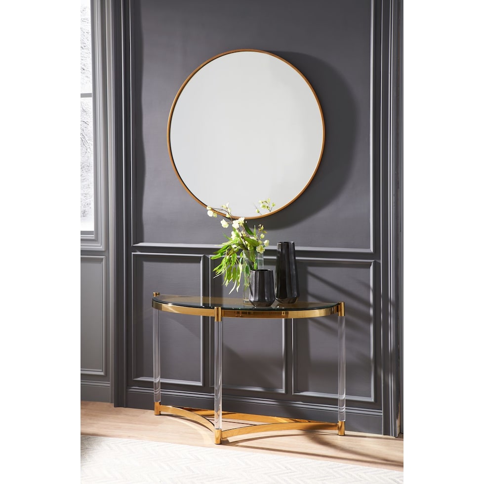 round mirror gold mirror   