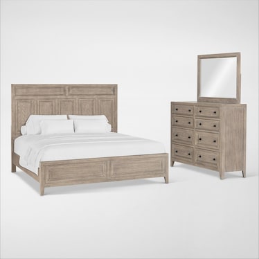 Rowan 5-Piece Panel Bedroom Set with Dresser and Mirror