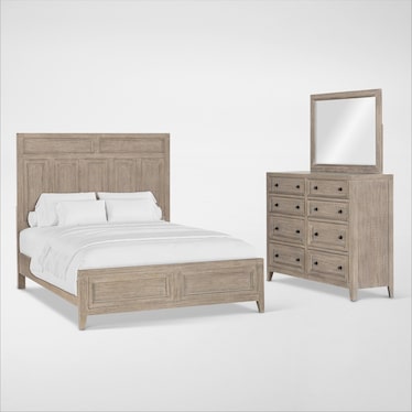 Rowan 5-Piece Panel Bedroom Set with Dresser and Mirror