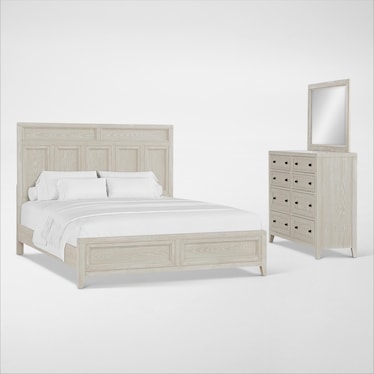 Rowan 5-Piece Panel Bedroom Set with Dresser and Mirror