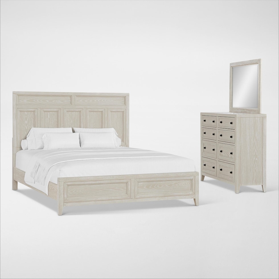 rowan bedroom white  pc king bedroom   