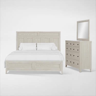 Rowan 5-Piece Panel Bedroom Set with Dresser and Mirror