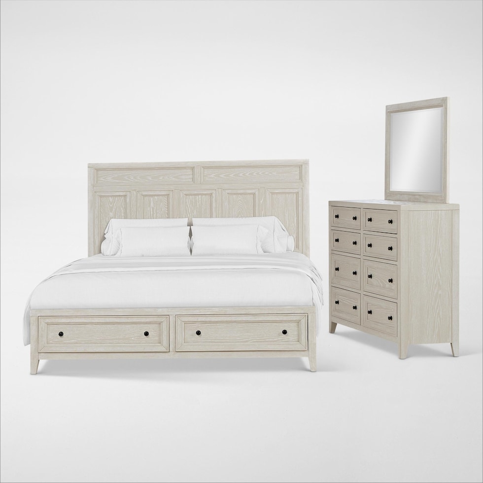 rowan bedroom white  pc king bedroom   