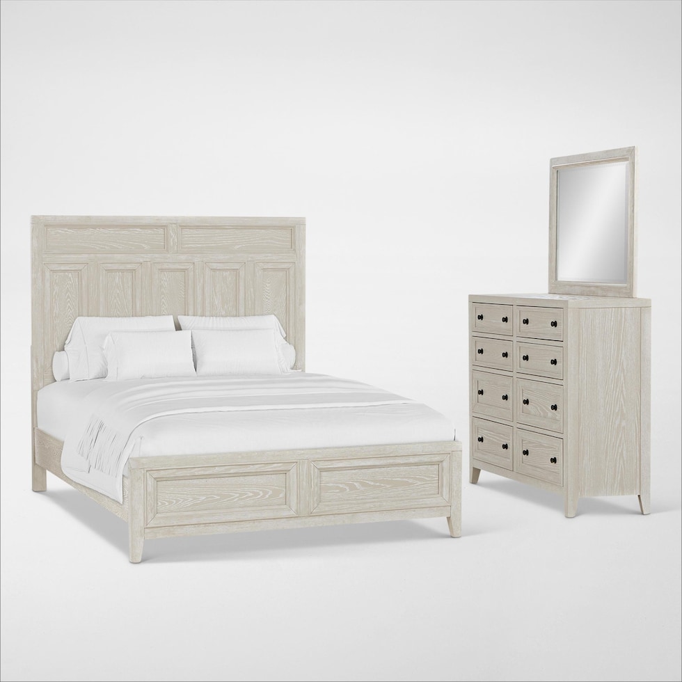 rowan bedroom white  pc queen bedroom   