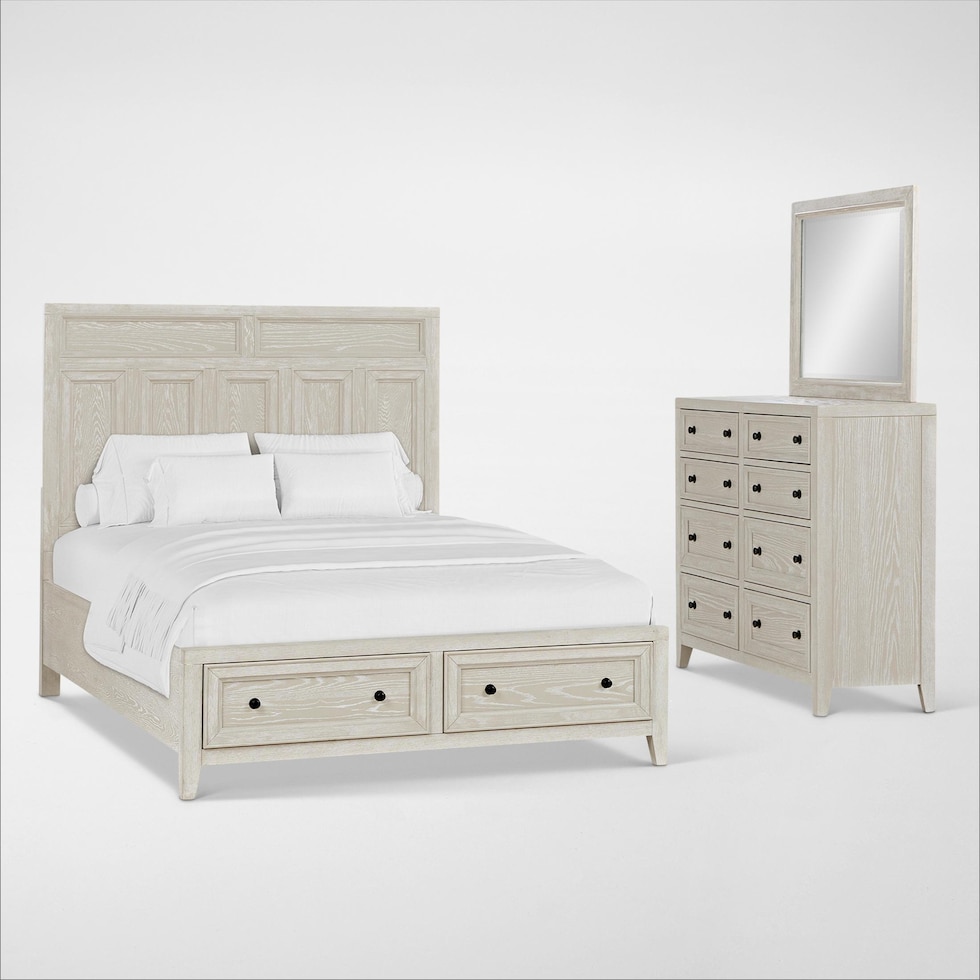rowan bedroom white  pc queen bedroom   