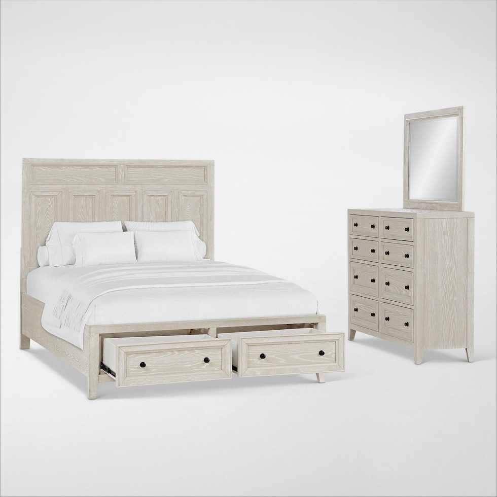 rowan bedroom white  pc queen bedroom   