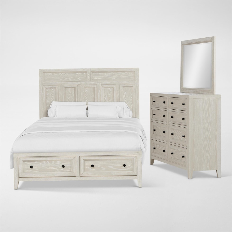 rowan bedroom white  pc queen bedroom   