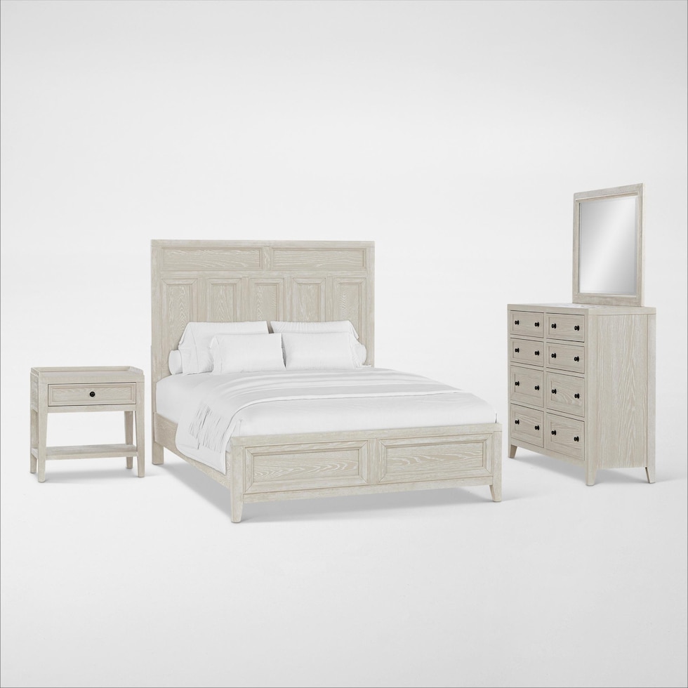 rowan bedroom white  pc queen bedroom   