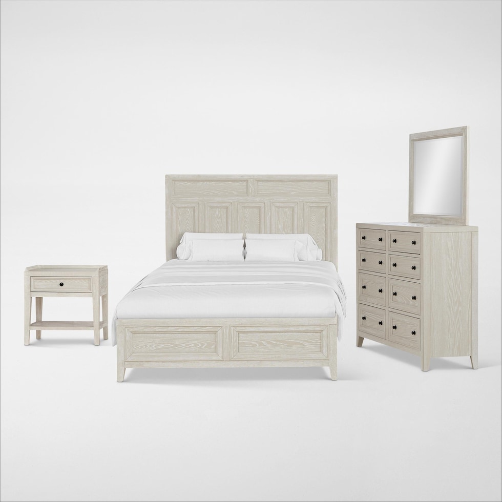 rowan bedroom white  pc queen bedroom   