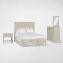 rowan bedroom white  pc queen bedroom   