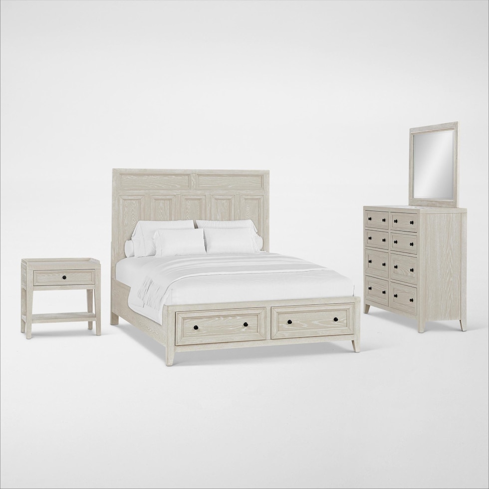 rowan bedroom white  pc queen bedroom   