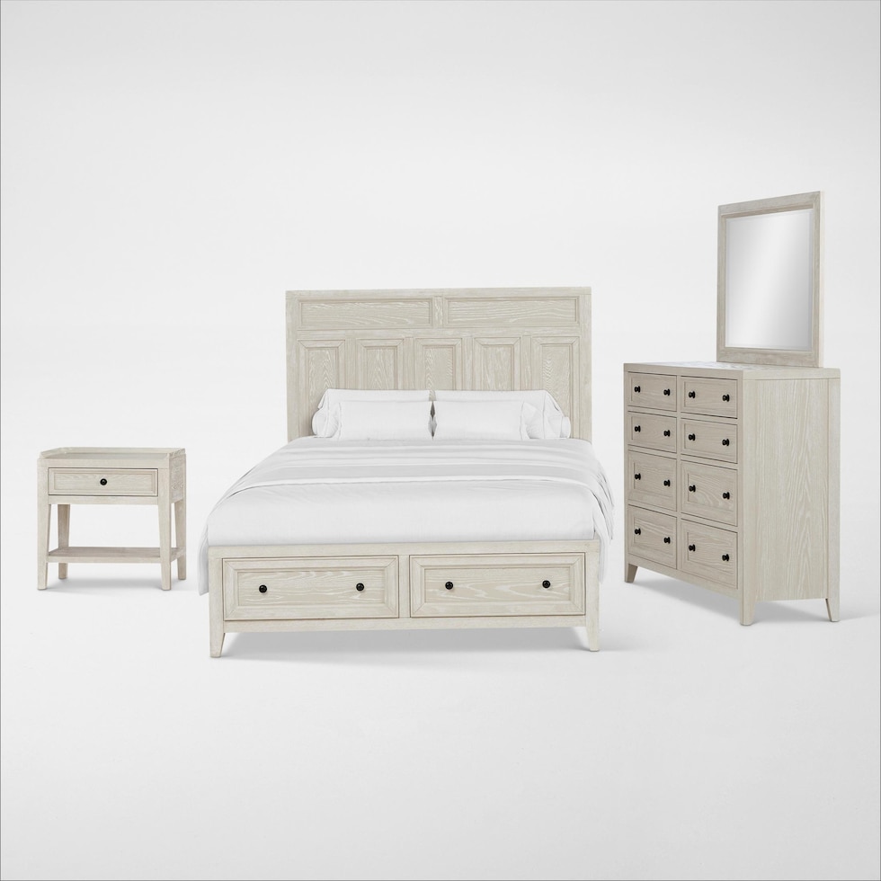 rowan bedroom white  pc queen bedroom   