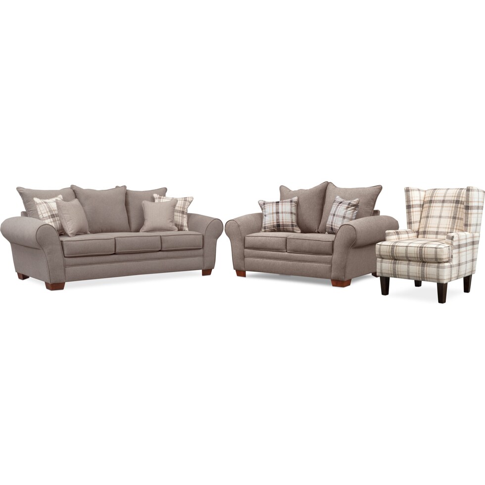 rowan gray  pc living room w chair   