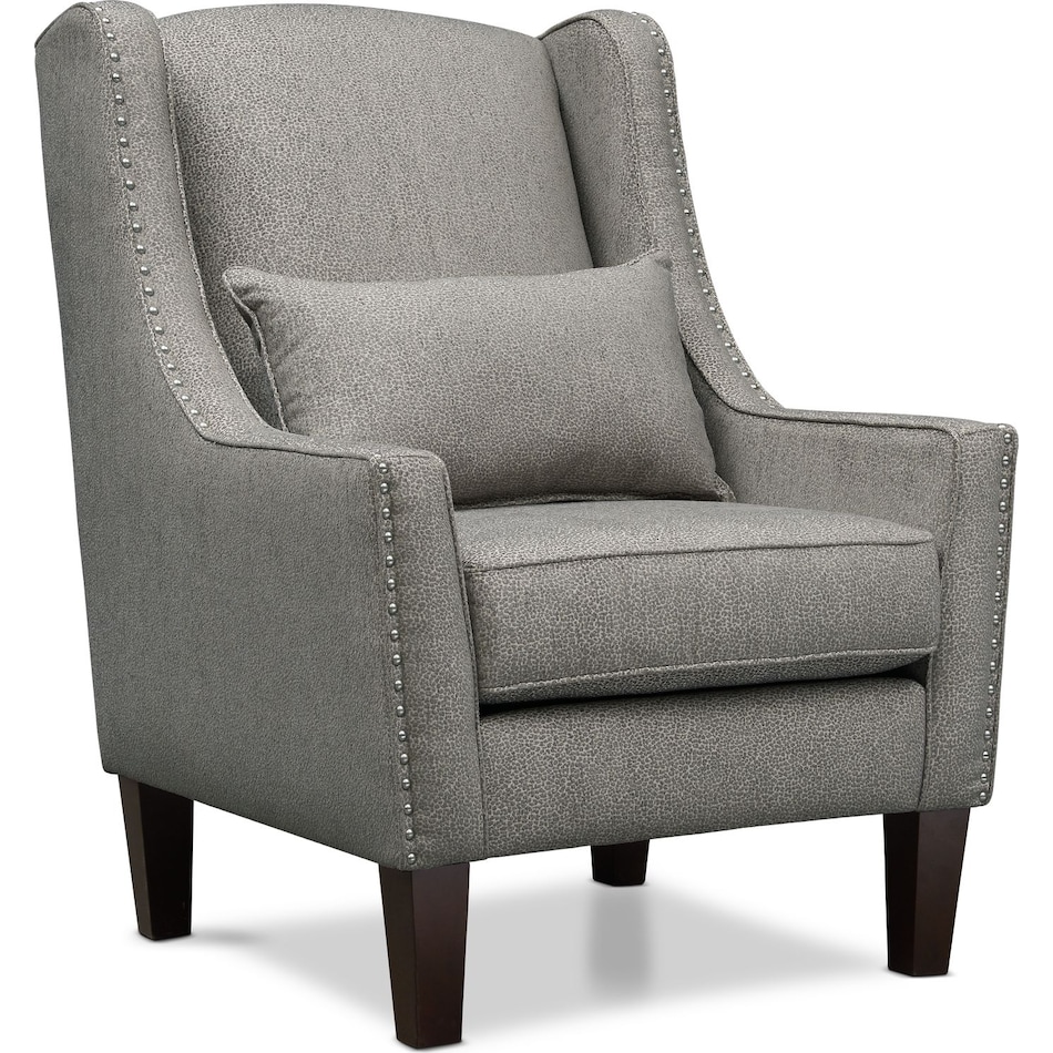 roxie gray accent chair   