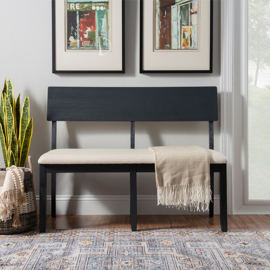 rozon gray dining bench   
