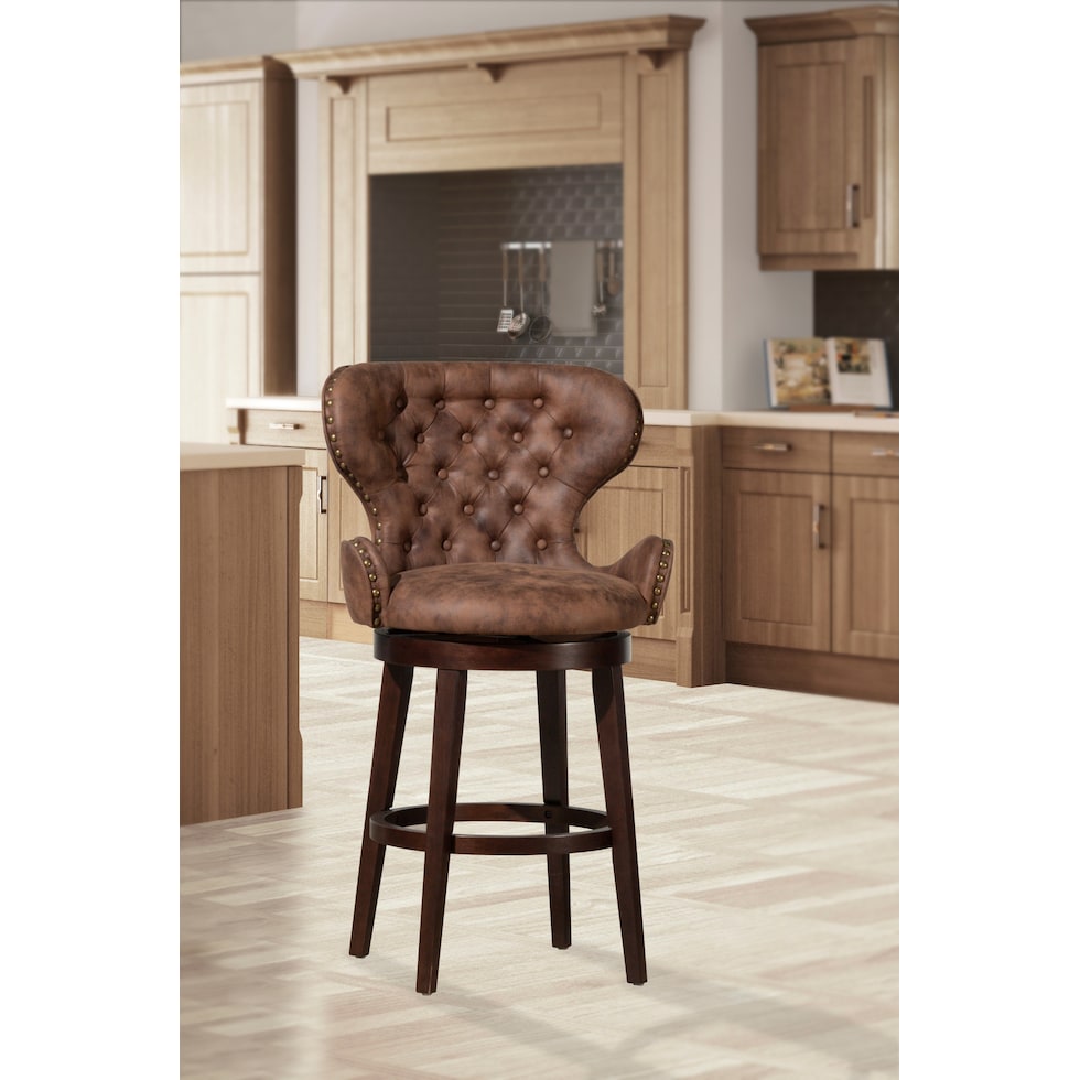 rudy dark brown bar stool   