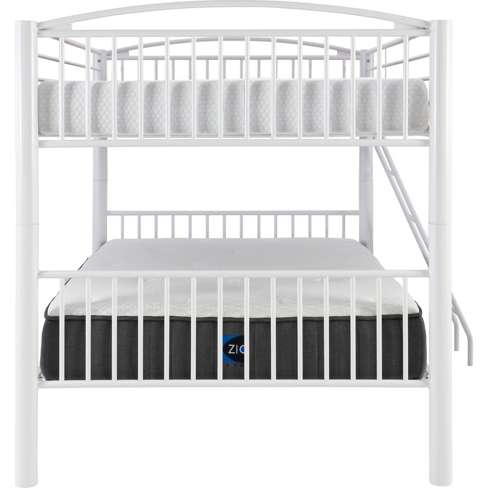 rufio white full over full bunk bed   