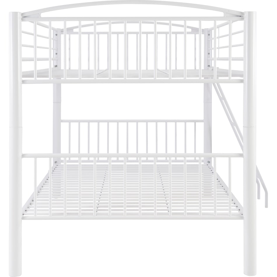 rufio white full over full bunk bed   