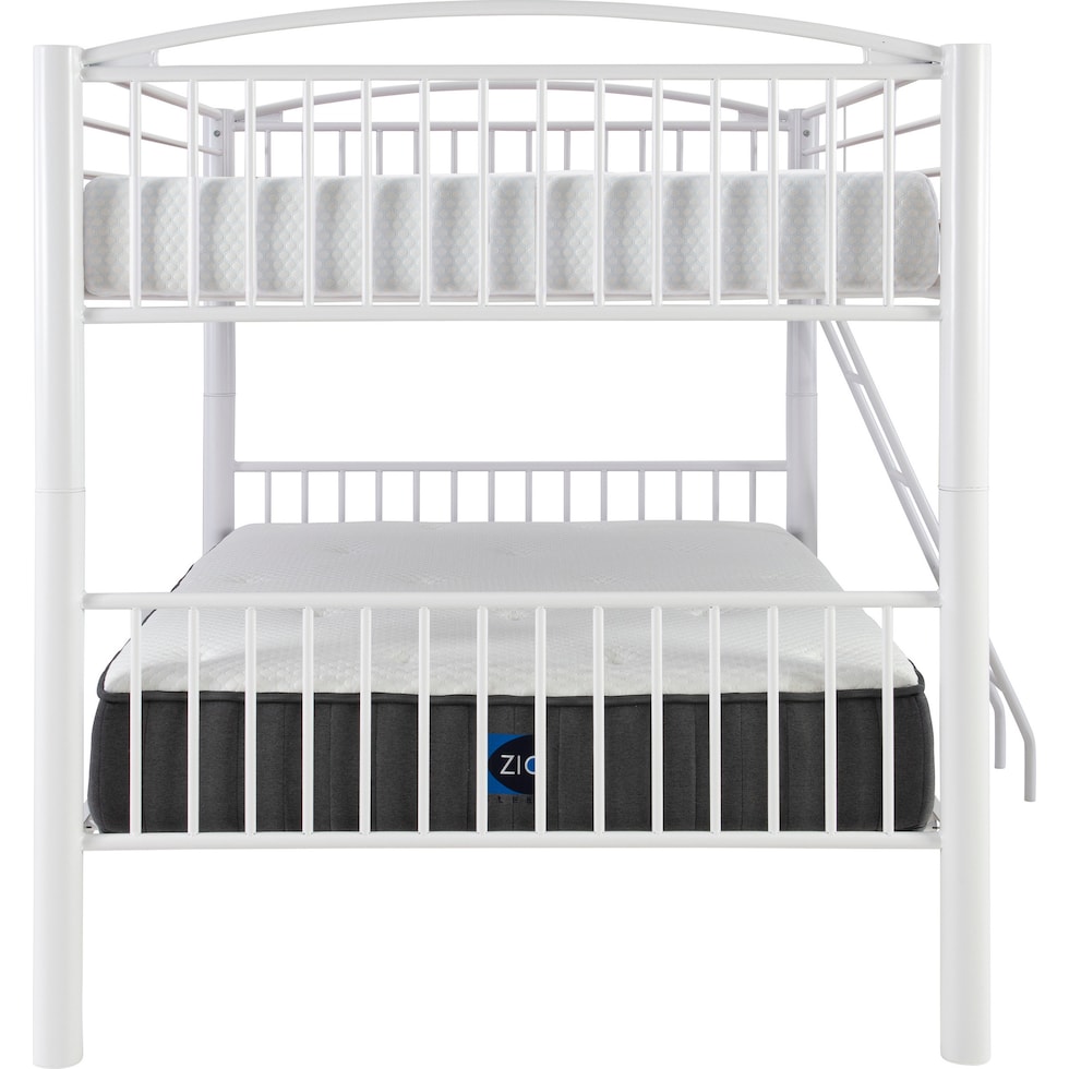 rufio white twin over full bunk bed   