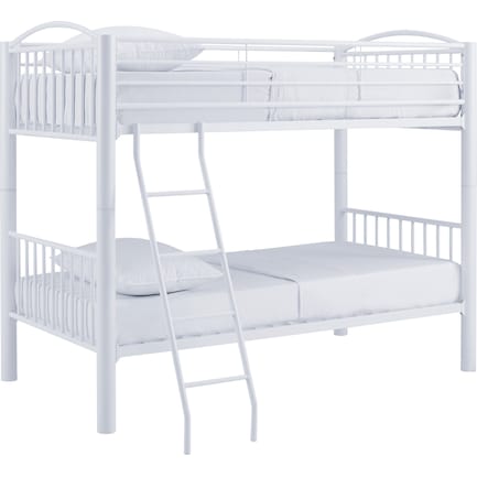 Rufio Twin Over Twin Bunk Bed - White