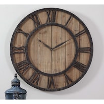 rune dark brown wall clock   