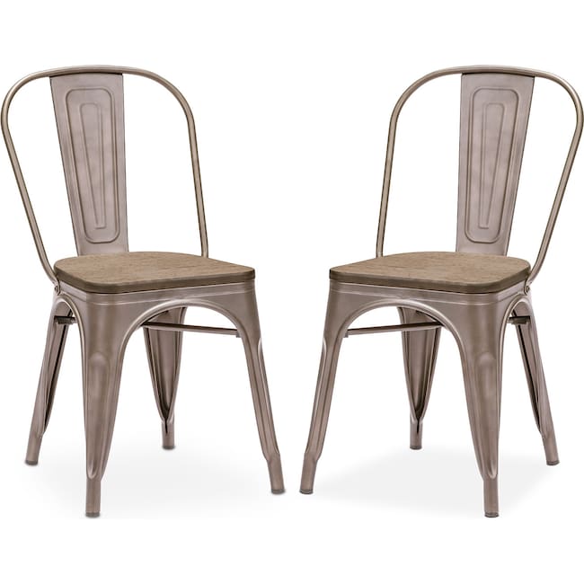 Dining Room Furniture - Rustica 2-Pack Chairs - Steel