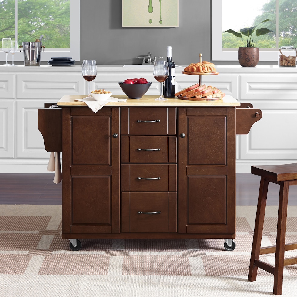 ruth dark brown kitchen cart   