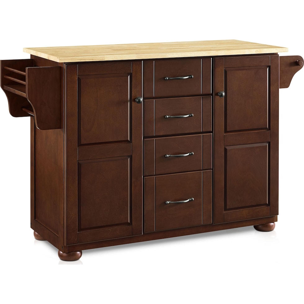 ruth dark brown kitchen island   
