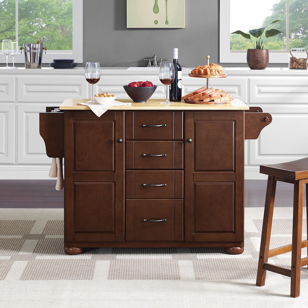 ruth dark brown kitchen island   