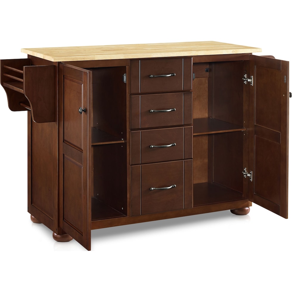 ruth dark brown kitchen island   