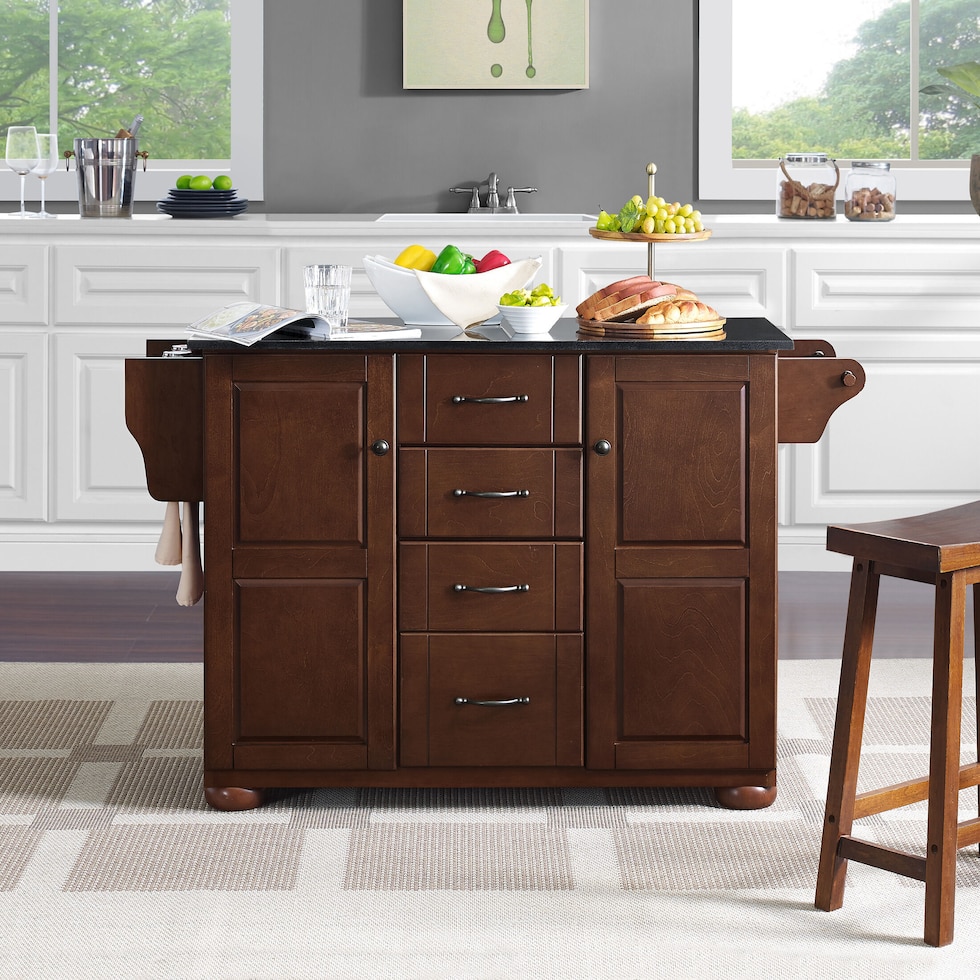 ruth dark brown kitchen island   
