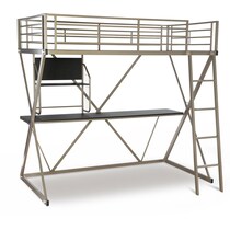 ryker gray twin loft bed with desk   