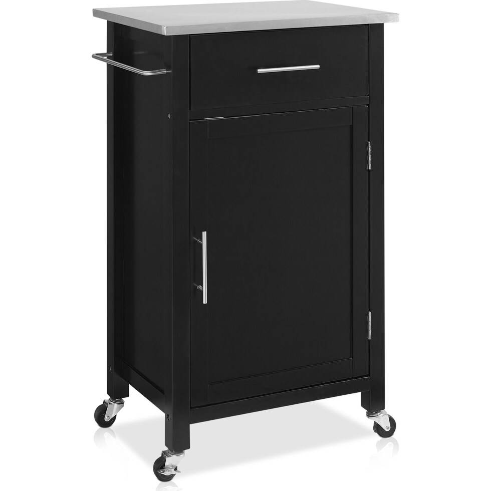 rylan black kitchen cart   