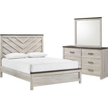 Ryland 5-Piece Panel Bedroom Set with Dresser and Mirror